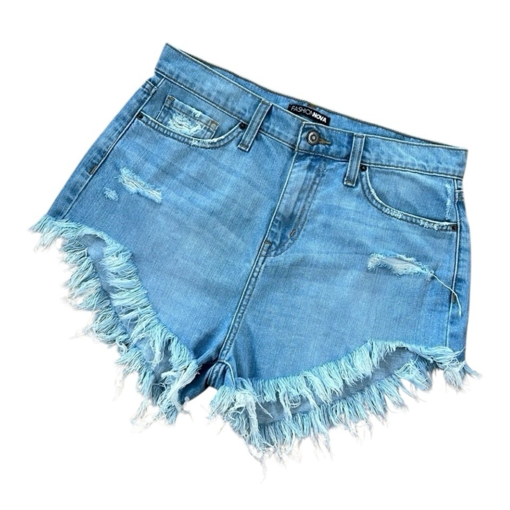Fashion Nova Denim Shorts High Waisted Size 9